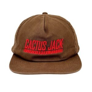 Cactus Jack by Travis Scott Brown & Red Embroidered The Scotts CJ Game Hat